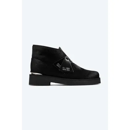 Zdjęcie Clarks Originals botki zamszowe Desert Boot damskie kolor czarny na płaskim obcasie 26162984