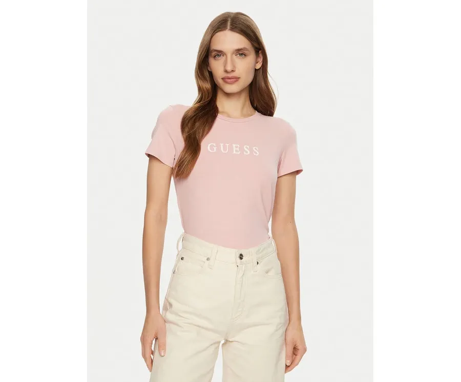 obrazek 1 Guess T-Shirt O5RI01 KBBU1 Różowy Slim Fit