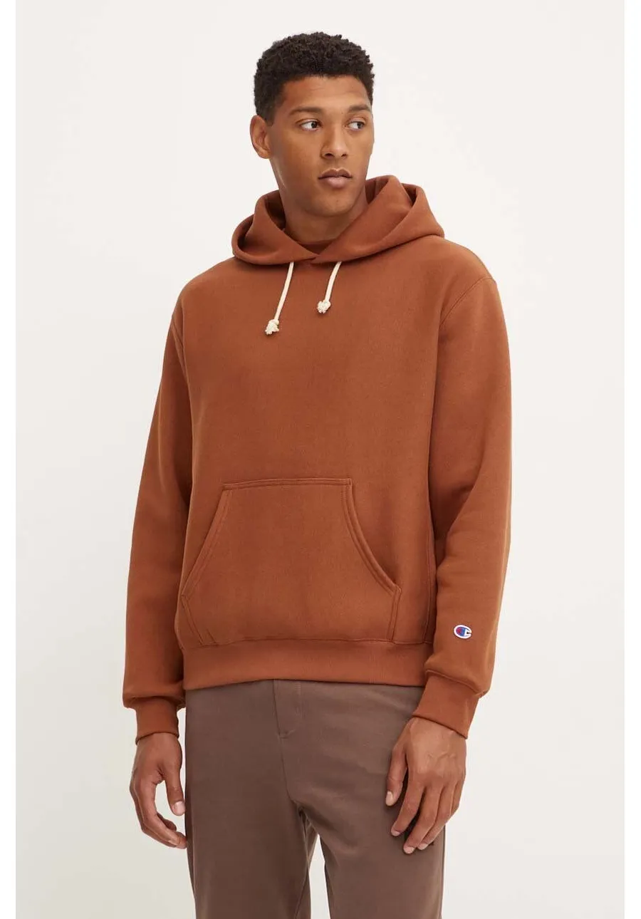 obrazek 1 Champion bluza męska kolor brązowy z kapturem gładka 219623