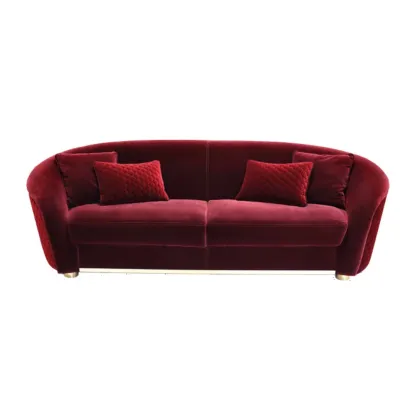 Zdjęcie Nieszablonowa tapicerowana sofa w kolorze bordowym - Ana Roque
