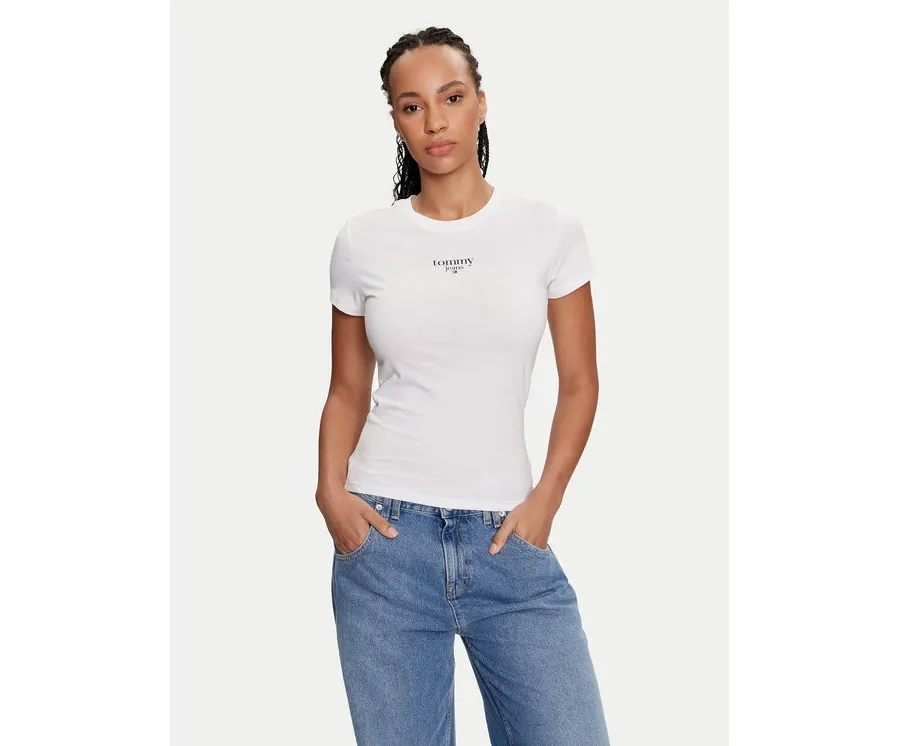 obrazek 1 Tommy Jeans T-Shirt Essential DW0DW18397 Biały Slim Fit