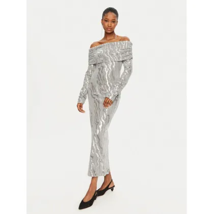 Zdjęcie ROTATE Sukienka koktajlowa 113439720 Srebrny Slim Fit