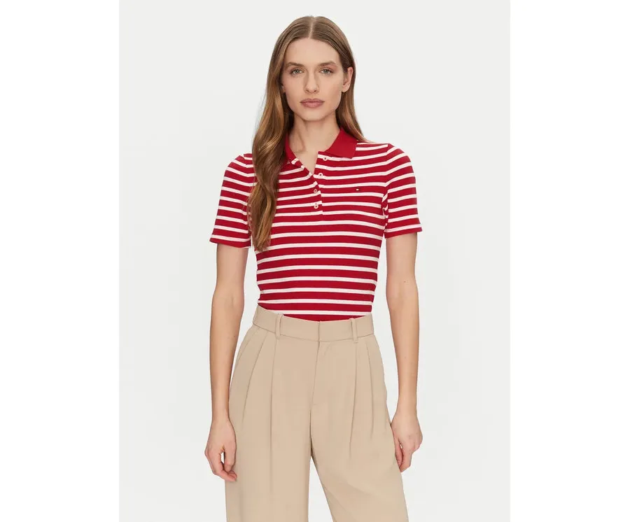 obrazek 1 Tommy Hilfiger Polo 1985 WW0WW43225 Czerwony Slim Fit