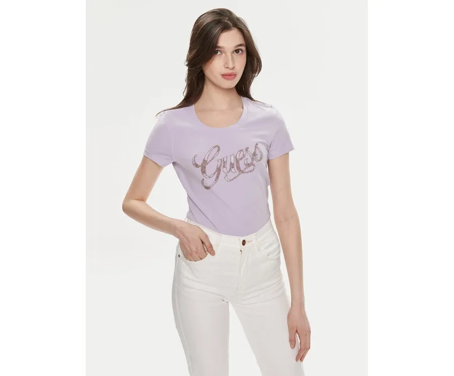 obrazek 1 Guess T-Shirt W4GI30 J1314 Fioletowy Slim Fit