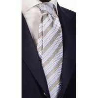Picture A unique regimental tie with gray and blue stripes