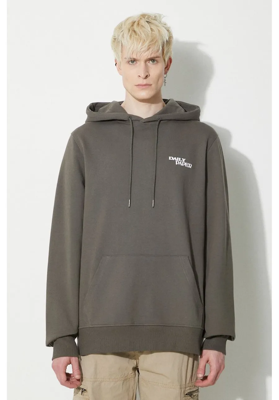 obrazek 1 Daily Paper bluza bawełniana Hand In Hand Hoodie męska kolor zielony z kapturem z nadrukiem 2411101