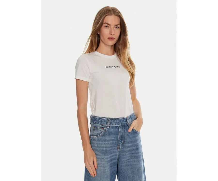obrazek 1 Guess Jeans T-Shirt W4YI01 J1314 Biały Slim Fit
