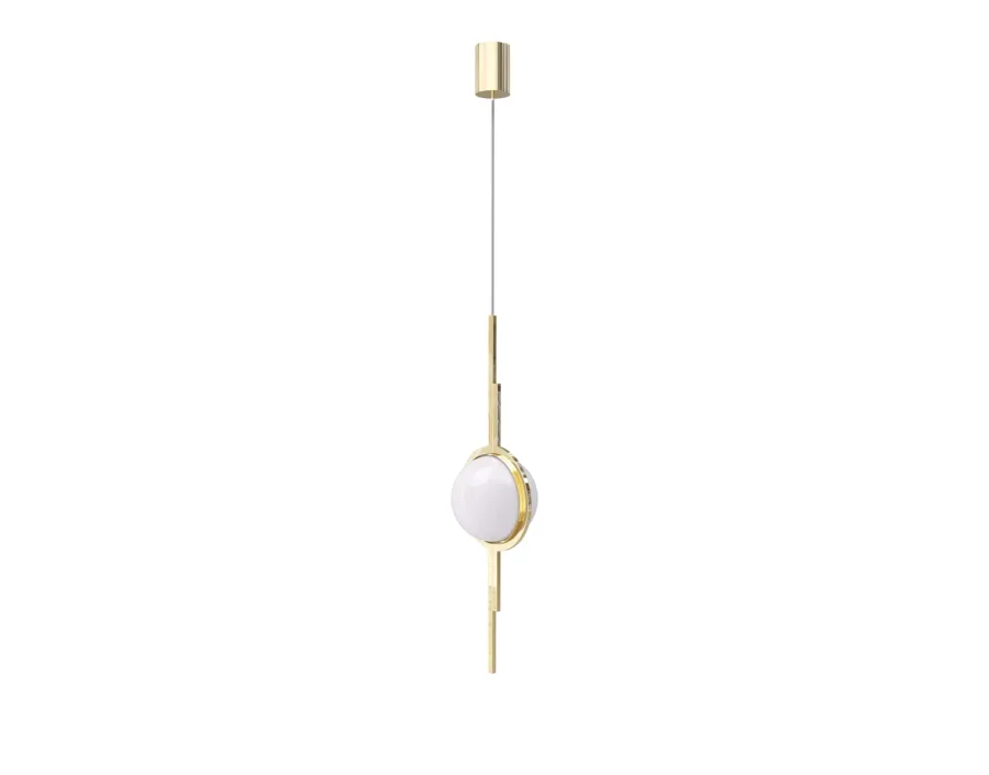 obrazek 1 Włoska klasyczna lampa wisząca, białe mleczne szkło - Bianchini