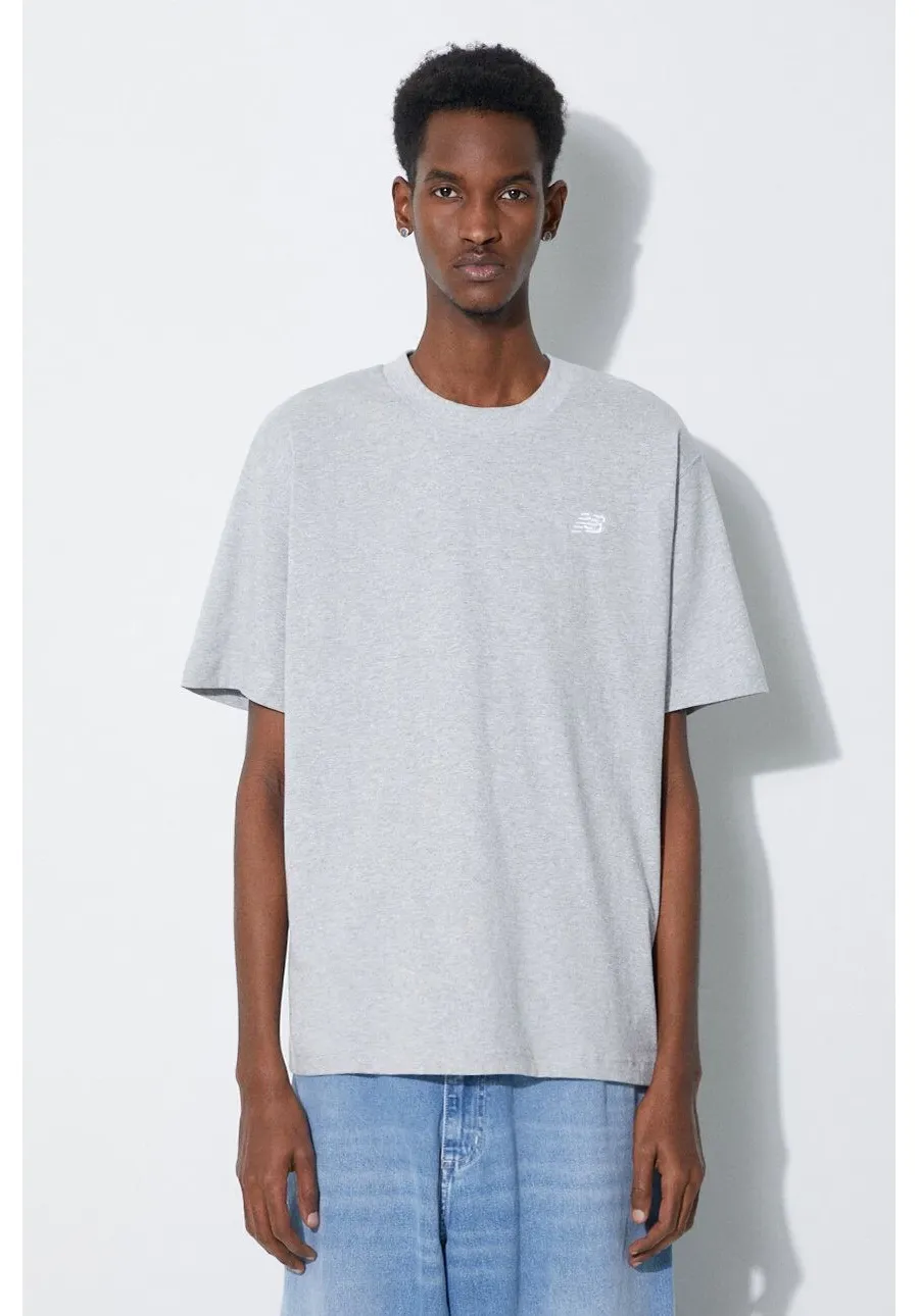 obrazek 1 New Balance t-shirt bawełniany Essentials Cotton męski kolor szary melanżowy MT41509AG