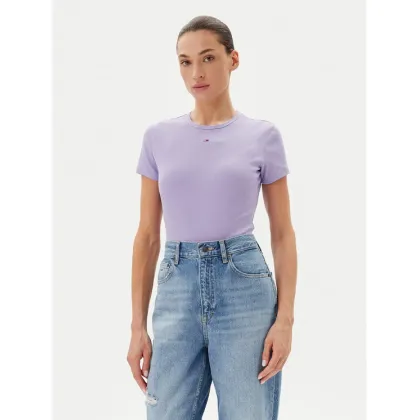 Zdjęcie Tommy Jeans T-Shirt Essential DW0DW17383 Fioletowy Slim Fit