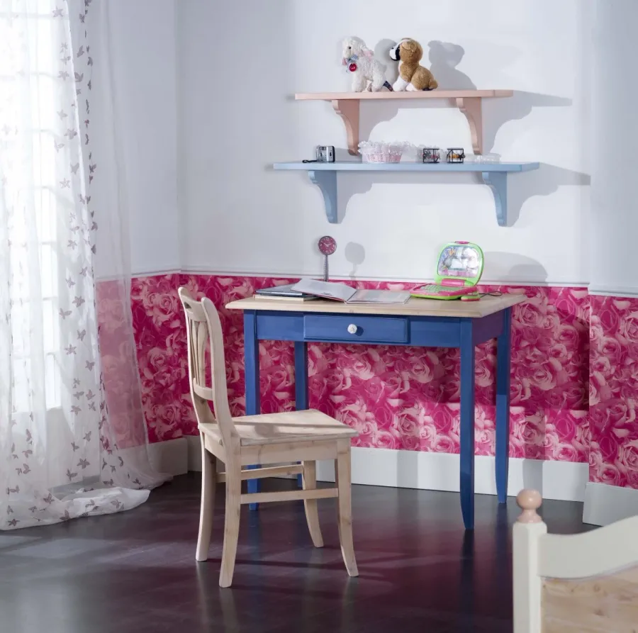 obrazek 1 Dziecięce biurko z szufladą lakierowane w kolorze niebieskim - Zanini