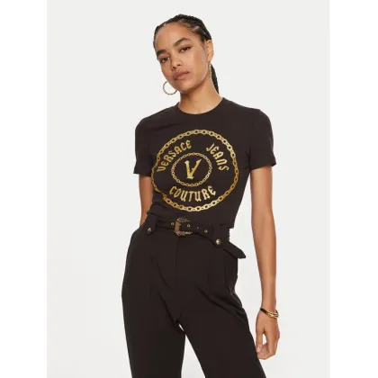 Zdjęcie Versace Jeans Couture T-Shirt 77HAHT02 CJ03T Czarny Slim Fit