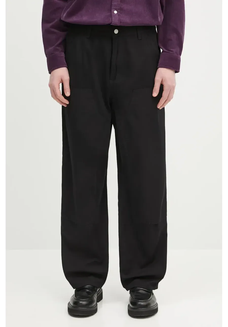 obrazek 1 Carhartt WIP spodnie bawełniane Double Knee Pant męskie kolor czarny proste I034795.8902
