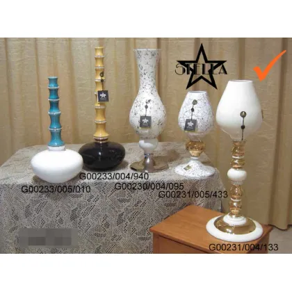 Picture A refined beige and gold ceramic vase decorated with Swarovski crystals