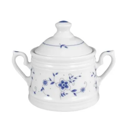 Zdjęcie Wyjątkowa porcelanowa cukiernica zdobiona ozdobnym kwiatowym motywem w stylu klasycznym – Tettau