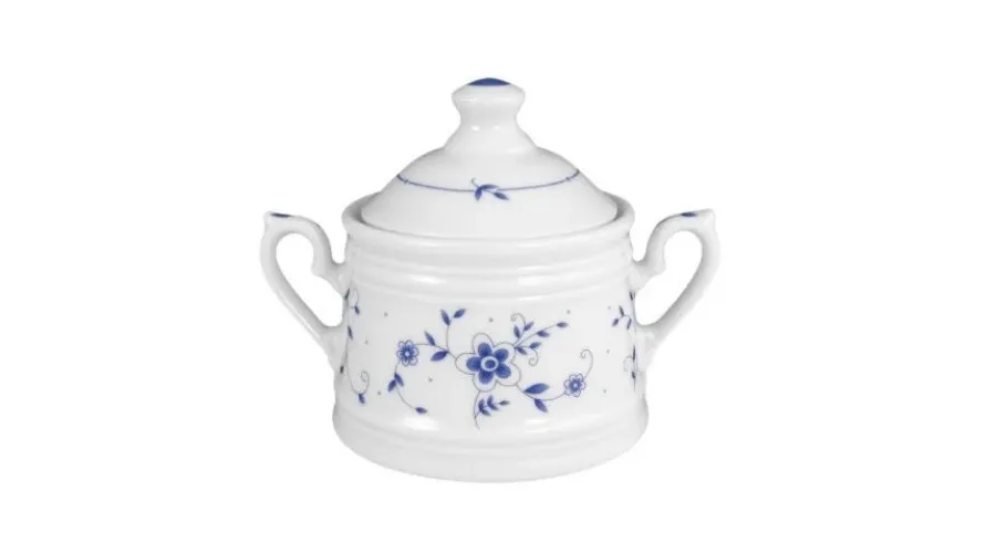 obrazek 1 Wyjątkowa porcelanowa cukiernica zdobiona ozdobnym kwiatowym motywem w stylu klasycznym – Tettau
