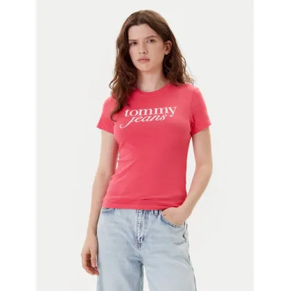 Zdjęcie Tommy Jeans T-Shirt Essential DW0DW19447 Różowy Slim Fit