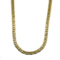 Picture Gold shiny and flat cobra necklace, 50 cm long and 4 mm wide.