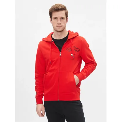 Zdjęcie Tommy Hilfiger Bluza Wcc Arched Varsity Zip Thru MW0MW33644 Czerwony Regular Fit