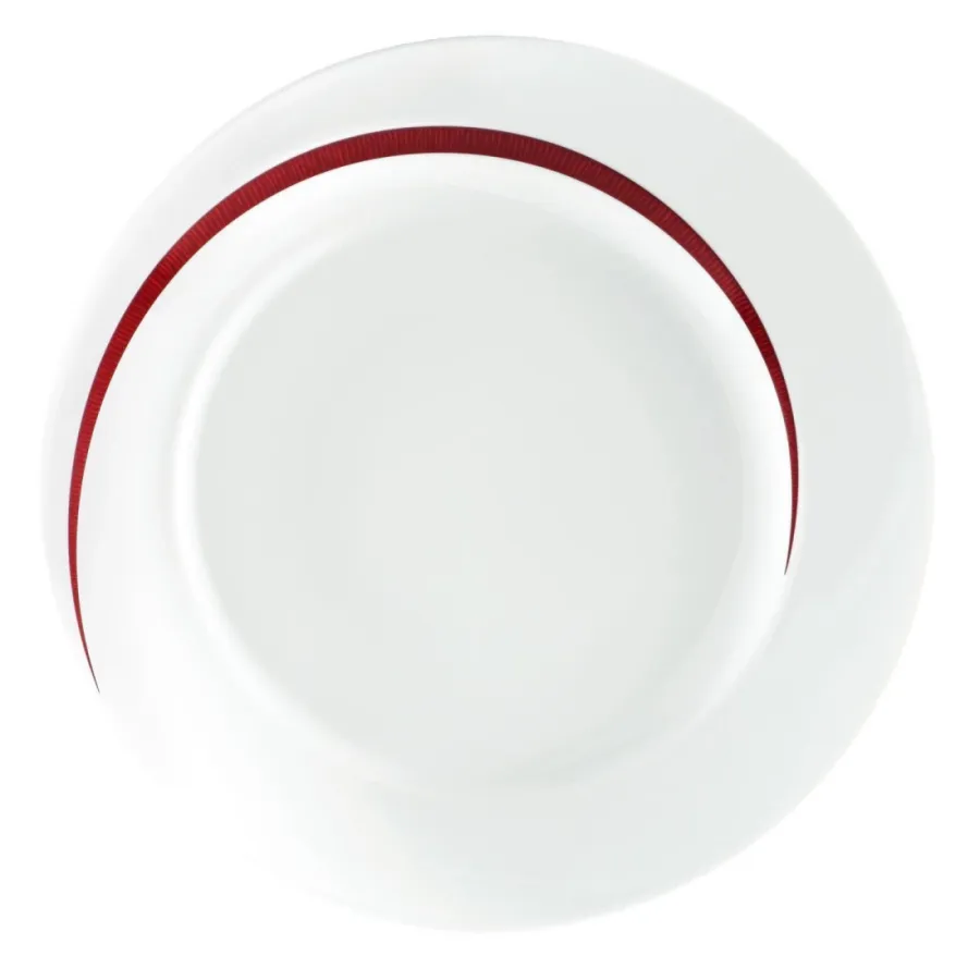 obrazek 1 Stylowy okrągły duży talerz obiadowy 28 cm zdobiony czerwonym wzorem - Seltmann Weiden