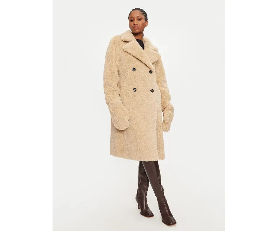 obrazek 1 Rinascimento Kożuch CFC0118317003 Beżowy Regular Fit