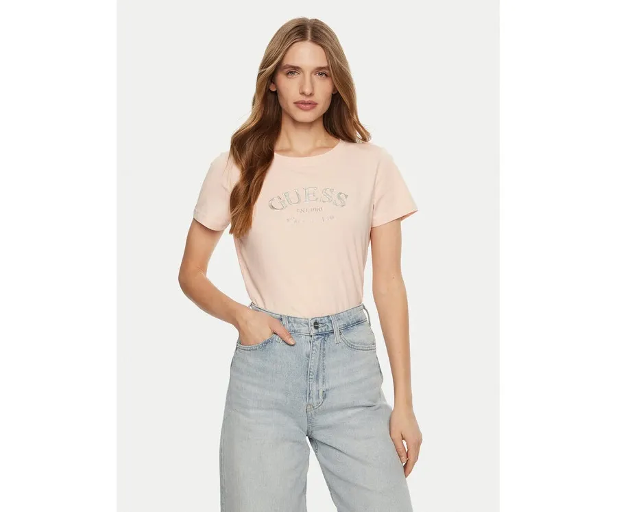 obrazek 1 Guess T-Shirt V5RI16 J1314 Różowy Regular Fit
