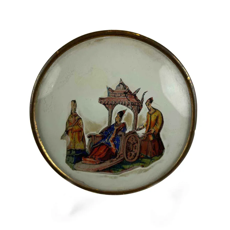 obrazek 1 Pudełko na słodycze Francja 1800 r. z dekoracją na pokrywie