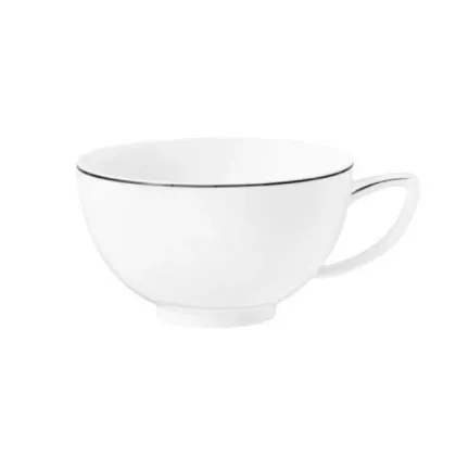 Zdjęcie Biała porcelanowa filiżanka do herbaty z czarnym zdobieniem w stylu klasycznym - Tettau