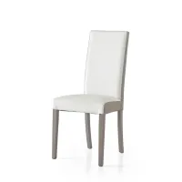 Picture Upholstered, two-tone white and gray chair with dove gray legs - Zanini