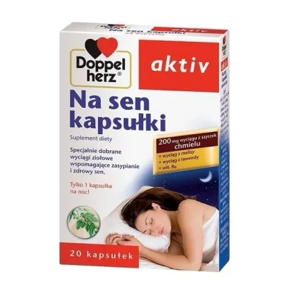 Zdjęcie Doppelherz Aktiv Na Sen, Preparat poprawiający jakość snu, Kapsułki DOPPELHERZ