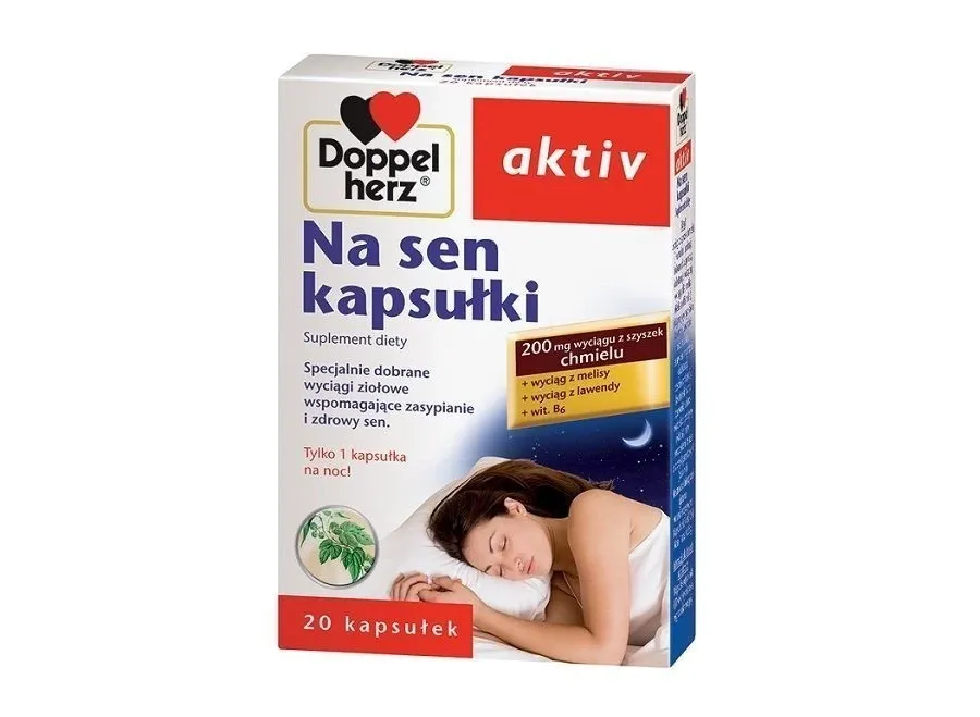 obrazek 1 Doppelherz Aktiv Na Sen, Preparat poprawiający jakość snu, Kapsułki DOPPELHERZ