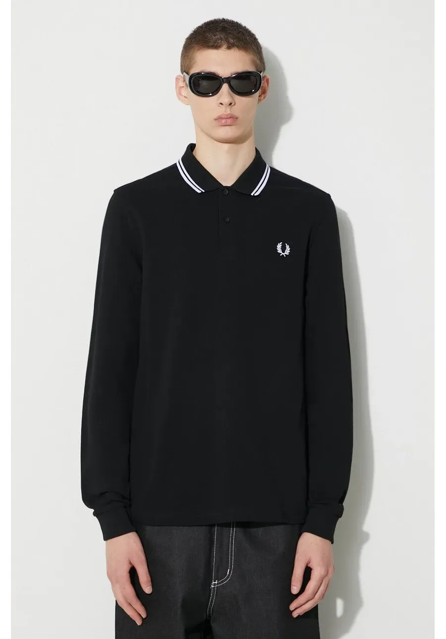 obrazek 1 Fred Perry longsleeve bawełniany kolor czarny z aplikacją M3636.350