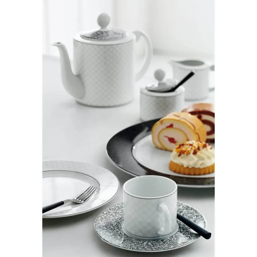obrazek 3 Ekskluzywny porcelanowy kubek ze zdobieniem w szarą szachownicę - Seltmann Weiden