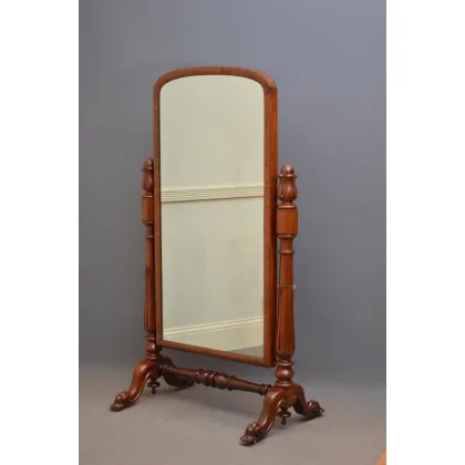 Zdjęcie Atrakcyjne wiktoriańskie lustro w mahoniu, z oryginalną płytą lustrzaną - antyk w oryginalnym stanie