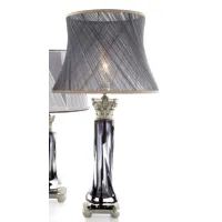 Zdjęcie Luksusowa lampa stołowa w szarym florenckim krysztale - Il Paralume Marina