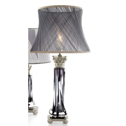 Zdjęcie Luksusowa lampa stołowa w szarym florenckim krysztale - Il Paralume Marina