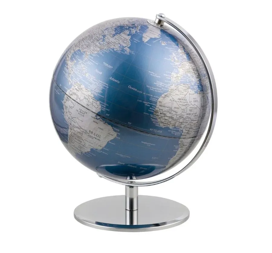 obrazek 1 Klasyczny globus Planet na chromowanej podstawie
