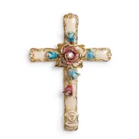 Zdjęcie Oryginalny krzyż ceramiczny ze zdobieniami