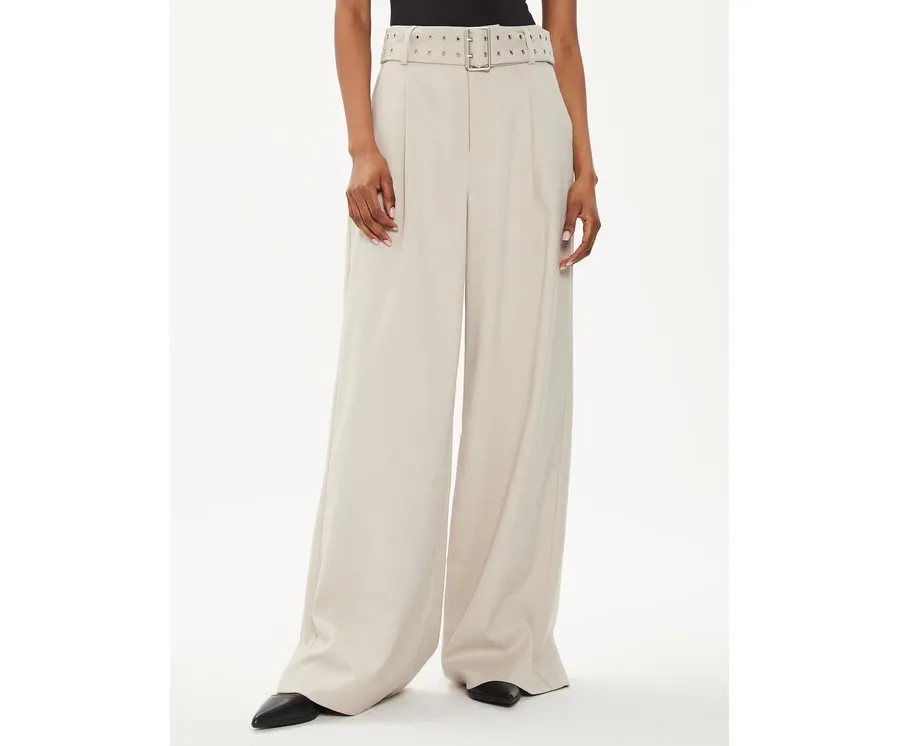 obrazek 1 Gestuz Spodnie materiałowe Editha 10908856 Beżowy Relaxed Fit