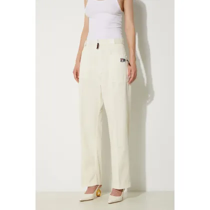Zdjęcie Fila spodnie bawełniane Fila x Aries Pant kolor beżowy proste high waist 42PS24PA010122690269