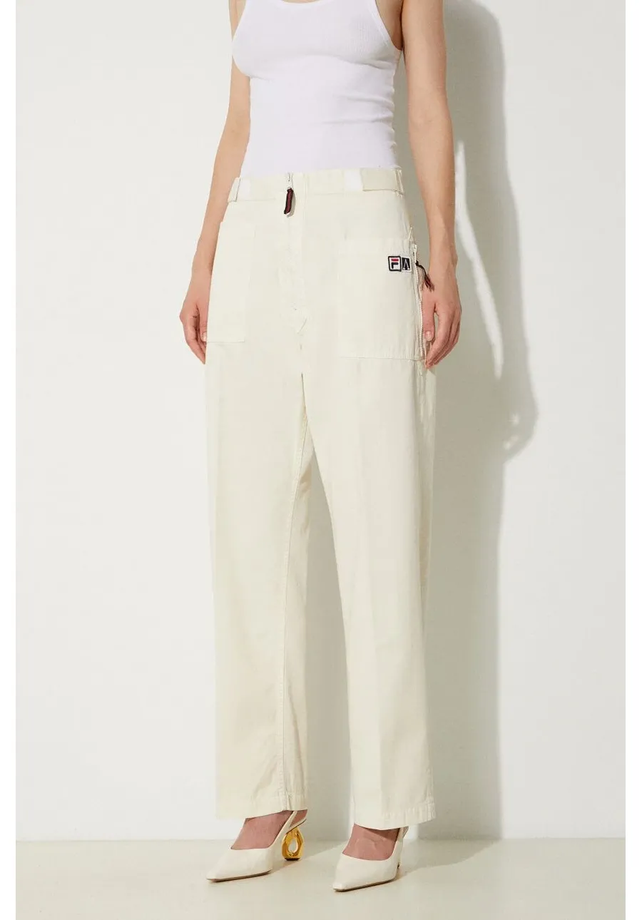 obrazek 1 Fila spodnie bawełniane Fila x Aries Pant kolor beżowy proste high waist 42PS24PA010122690269