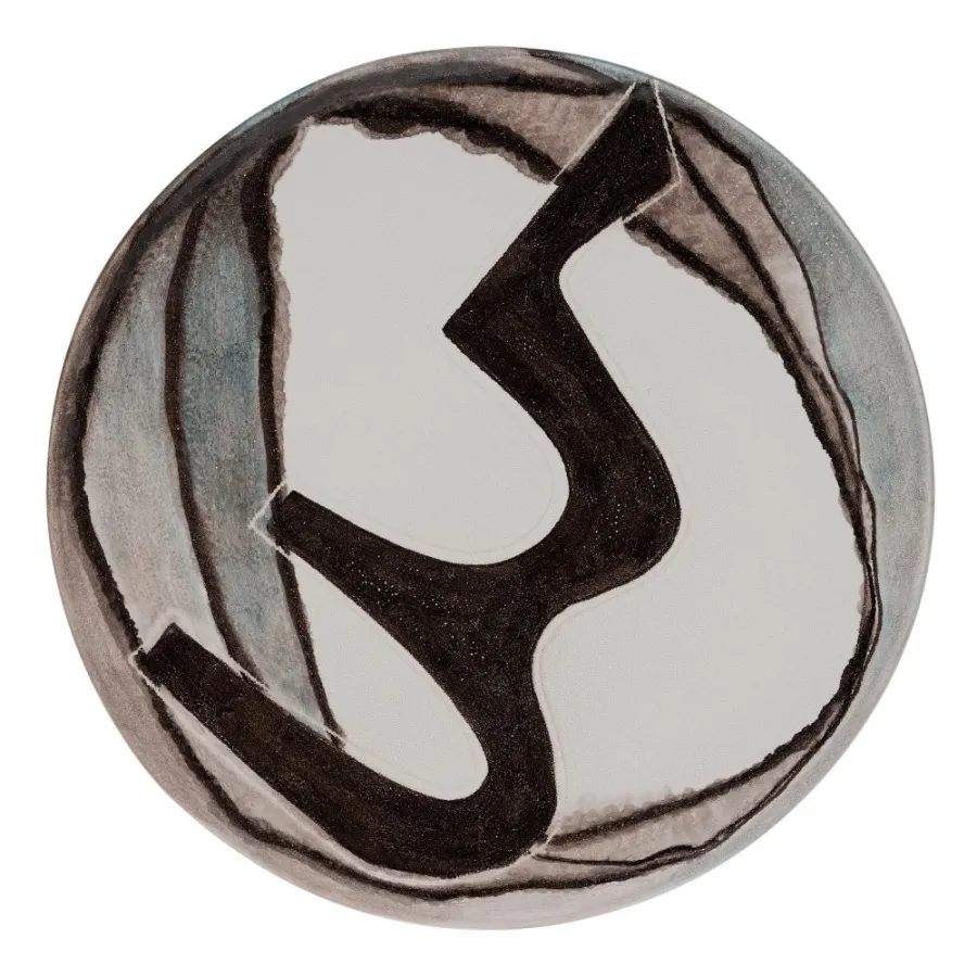 obrazek 1 Ręcznie malowany, duży talerz ceramiczny H.2xL.36xP.36 cm