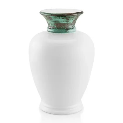 Picture Ceramic amphora vase in white color - Ahura
