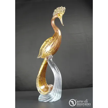 Zdjęcie Cały złoty feniks rzeźba w szkle Murano
