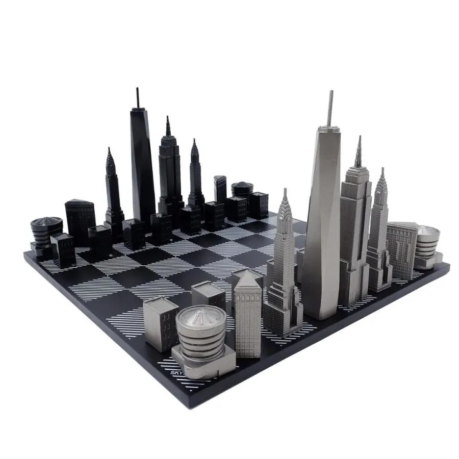 obrazek 1 Designerskie Szachy New York ze stali nierdzewnej