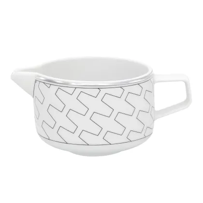 Picture Trasso porcelain milk jug with platinum-colored geometric lines - Vista Alegre