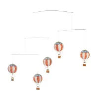 Picture Five small balloons rotating around each other on a steel structure