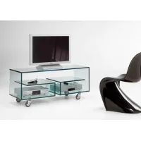 Picture Glass chest of drawers on wheels for exclusive interiors - Tonelli Design