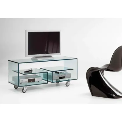 Zdjęcie Szklana komoda na kółkach do ekskluzywnych wnętrz - Tonelli Design