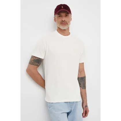 Zdjęcie Polo Ralph Lauren t-shirt bawełniany męski kolor beżowy gładki 710936509